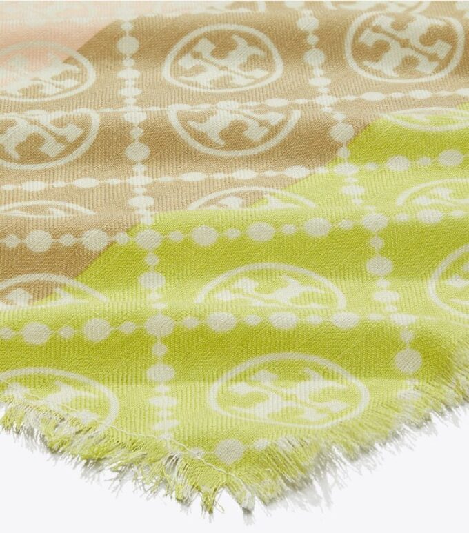 T Monogram-Schal mit mehreren Streifen T Monogram-Schal mit mehreren Streifen