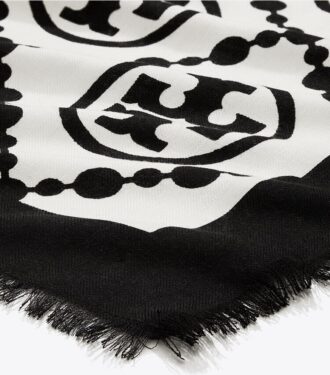 T Monogram-Schal mit Rand