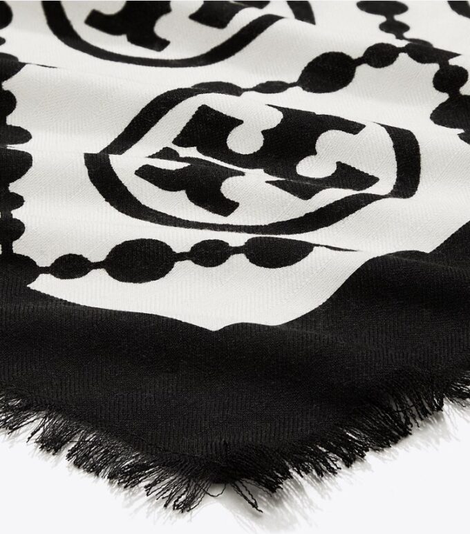 T Monogram-Schal mit Rand T Monogram-Schal mit Rand