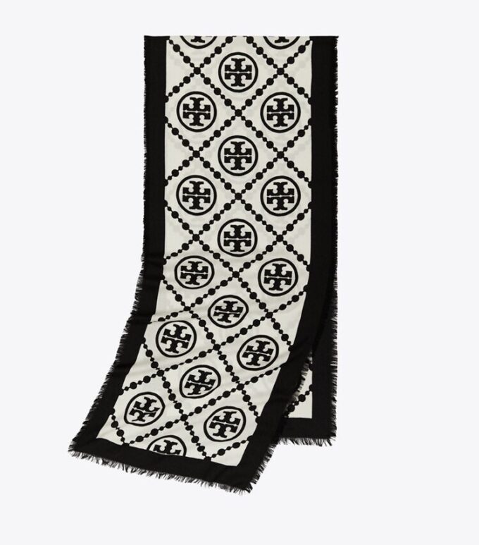 T Monogram-Schal mit Rand T Monogram-Schal mit Rand