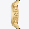 T Monogram Tory Uhr, Leder/goldfarbener Edelstahl T Monogram Tory Uhr, Leder/goldfarbener Edelstahl