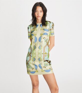 T-Shirt-Kleid mit Seidenfront