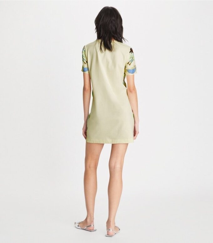 T-Shirt-Kleid mit Seidenfront T-Shirt-Kleid mit Seidenfront
