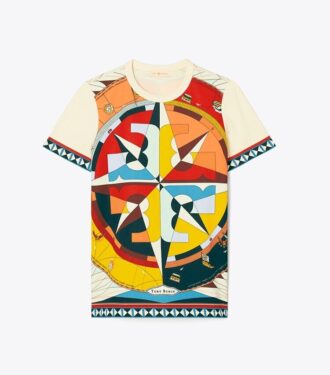 T-Shirt mit Kompass-Aufdruck