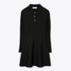 Tech-Strick-Mini-Polo-Kleid mit langen Ärmeln Tech-Strick-Mini-Polo-Kleid mit langen Ärmeln