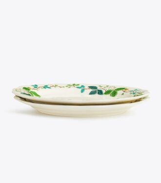 Teller mit geprägten Blumen, 2er-Set