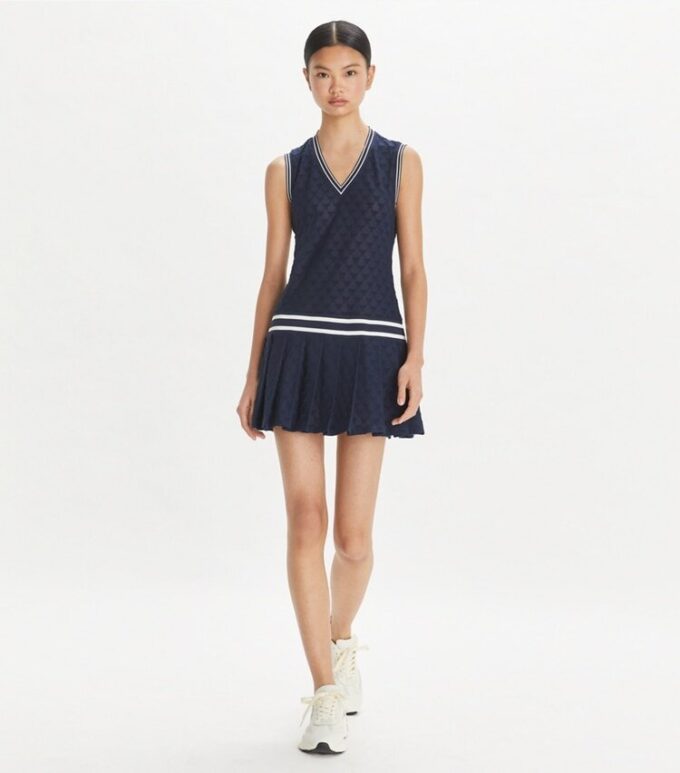 Tennis-Kleid aus Jacquard-Frottee