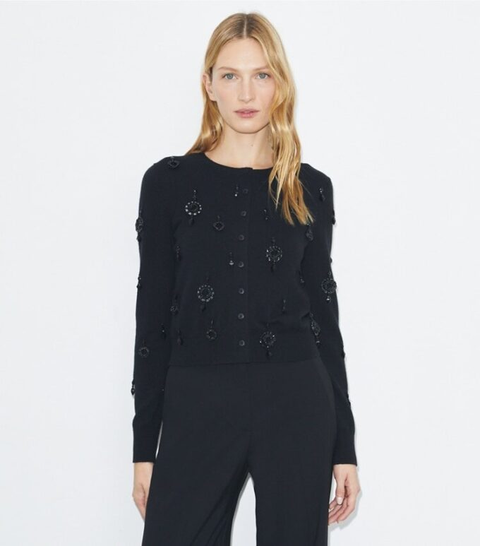 Verzierter Wollcardigan Verzierter Wollcardigan