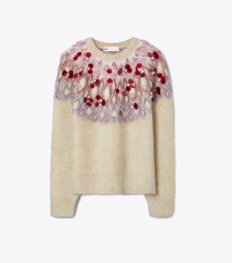 Verzierter Wollpullover