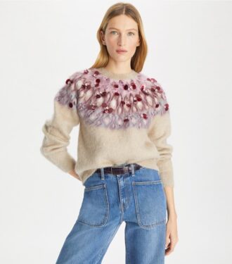 Verzierter Wollpullover
