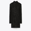 Verziertes Viskose-Rollkragenkleid Verziertes Viskose-Rollkragenkleid