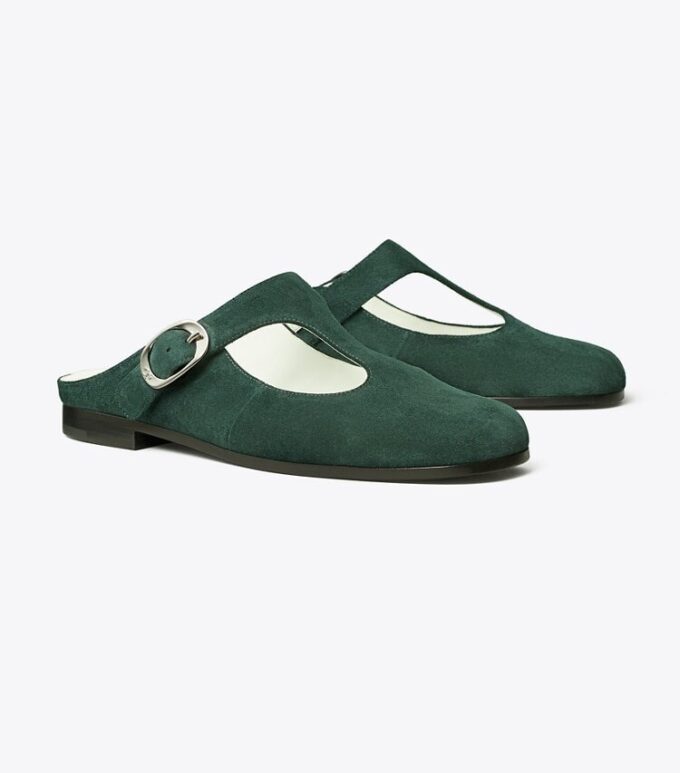 Violette Mules mit T-Riemen Violette Mules mit T-Riemen
