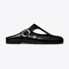 Violette Mules mit T-Riemen Violette Mules mit T-Riemen