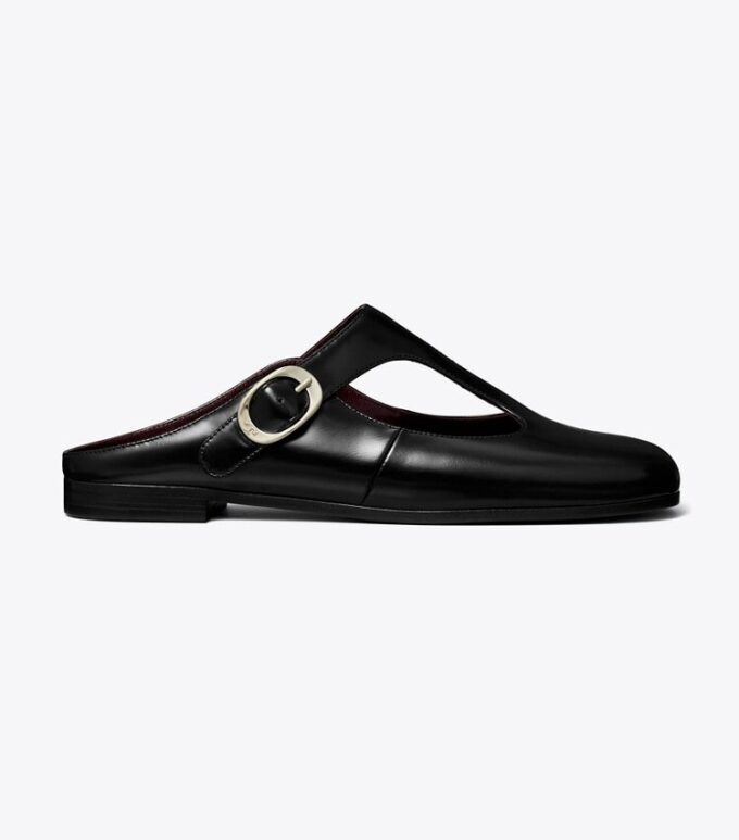 Violette Mules mit T-Riemen Violette Mules mit T-Riemen