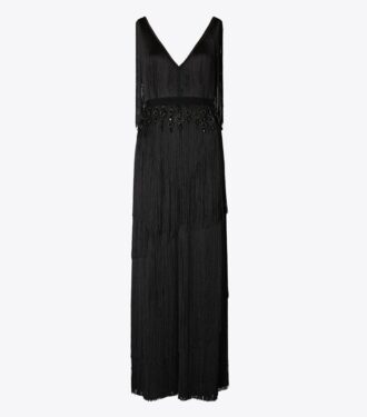 Viskose-Kleid mit Fransen Viskose-Kleid mit Fransen
