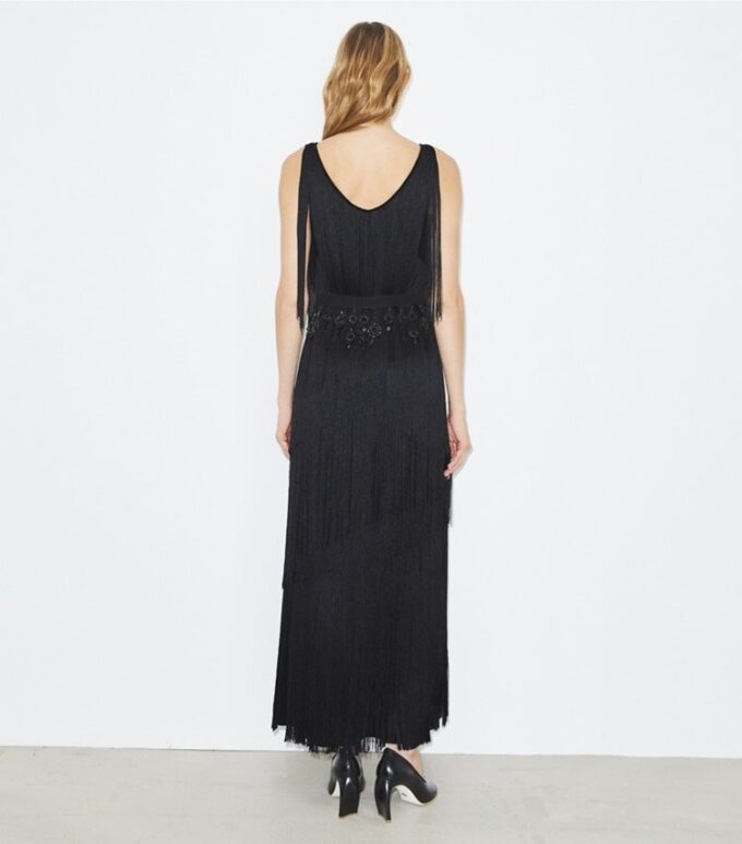 Viskose-Kleid mit Fransen Viskose-Kleid mit Fransen