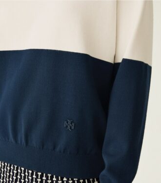 Viskose-Pullover mit Farbblock