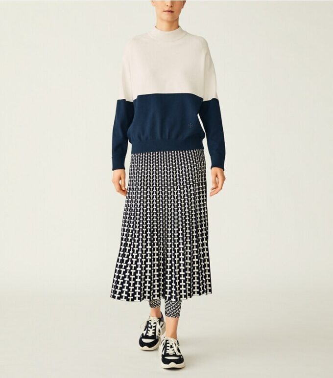 Viskose-Pullover mit Farbblock