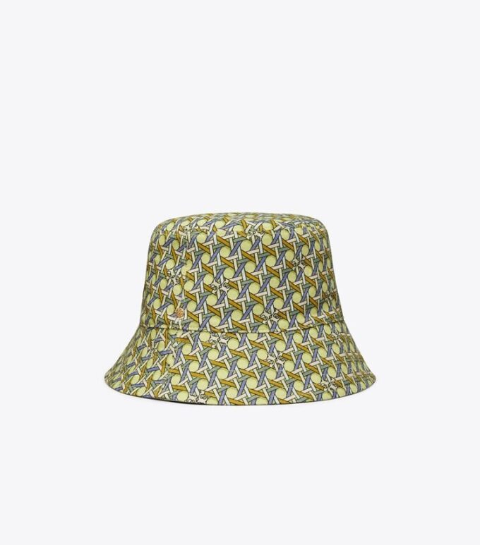 Wendbarer Bucket Hat mit kurzer Krempe und Korbmuster Wendbarer Bucket Hat mit kurzer Krempe und Korbmuster