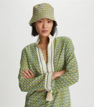 Wendbarer Bucket Hat mit kurzer Krempe und Korbmuster