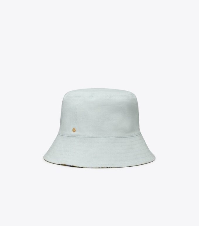 Wendbarer Bucket Hat mit kurzer Krempe und Korbmuster Wendbarer Bucket Hat mit kurzer Krempe und Korbmuster