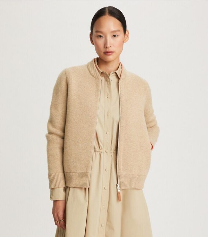 Wendbarer Cardigan mit Reißverschluss vorne Wendbarer Cardigan mit Reißverschluss vorne