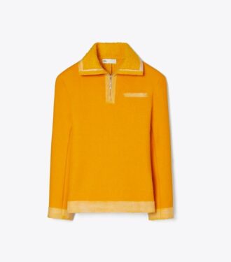 Woll-Sweatshirt mit halbem Reißverschluss