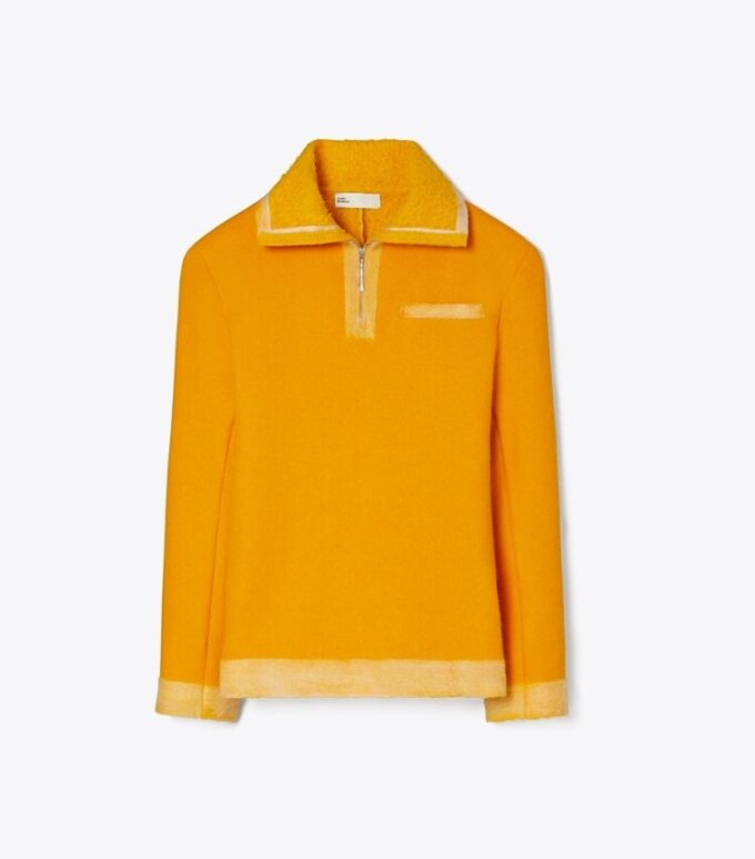Woll-Sweatshirt mit halbem Reißverschluss Woll-Sweatshirt mit halbem Reißverschluss
