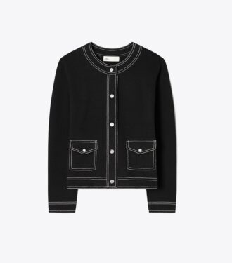 Wollcardigan mit Ziernähten Wollcardigan mit Ziernähten
