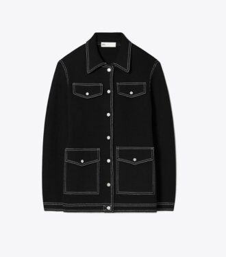 Wolljacke mit Ziernähten