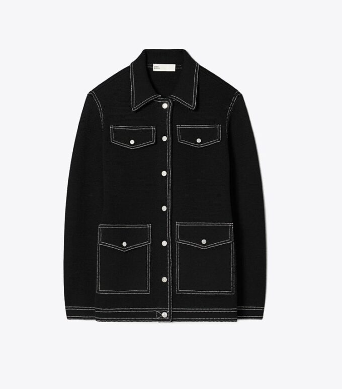 Wolljacke mit Ziernähten Wolljacke mit Ziernähten