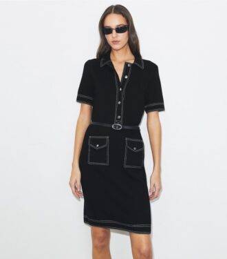 Wollkleid mit Ziernähten